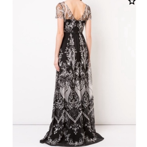 Marchesa Notte Embroidered Swiss Dot Tulle Gown size 4 - Picture 3 of 13